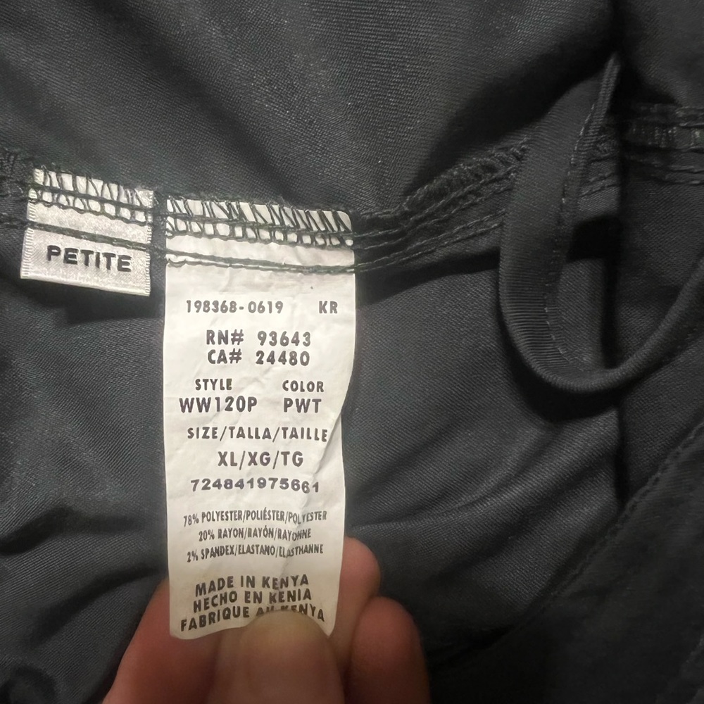 Cherokee work wear— pewter gray scrub pants petite extra large with wide legs